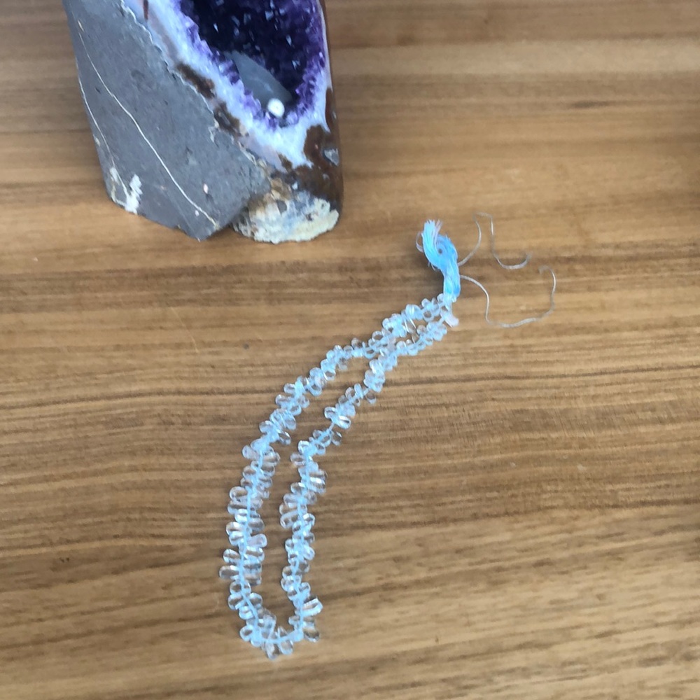 Genuine Aquamarine teardrop beads